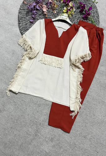 ست مانتو شلوار نازدونه با رنگبندی و کیفیت و قیمت عالی کد 100540😍😎✅