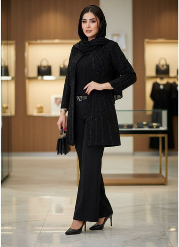 ست مانتو و شلوار مجلسی بسیار شیک الماس 💎پرفروش😎ارسال2 روز پس از ثبت💯کد37261