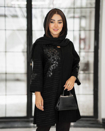 مانتو مازراتی مشکی مزون دوز ستیا با سایزبندی 🌿🌿 43657