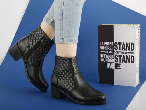 کفش نیم بوت پاشنه دار شنل😍💯✅کیفیت عالیی✅😉کد267