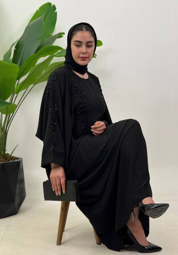 مانتو عبایی دست دوز انیکا با کیفیت عالی کد 3211😍🛍️