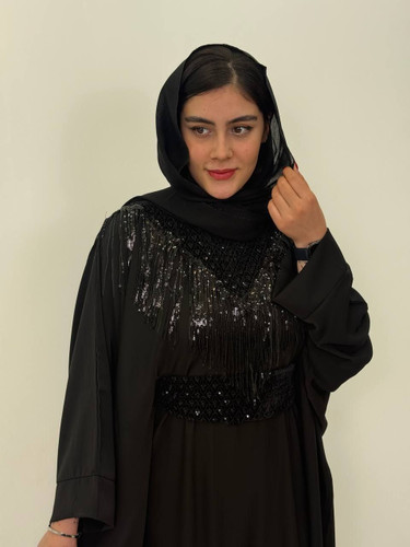 مانتو عبایی یقه ریشه کمربندی جذاب و با کیفیت عالی کد 100345🎀✨