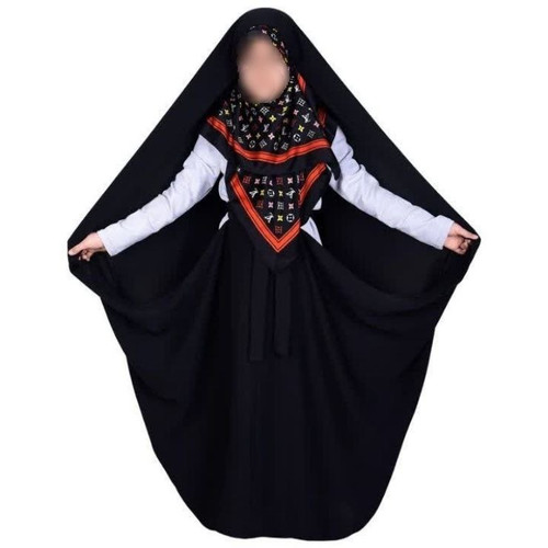 چادر حسنا دخترا کرپ حریر الاسود جذاب و زیبا کد 9377🛍️🖤