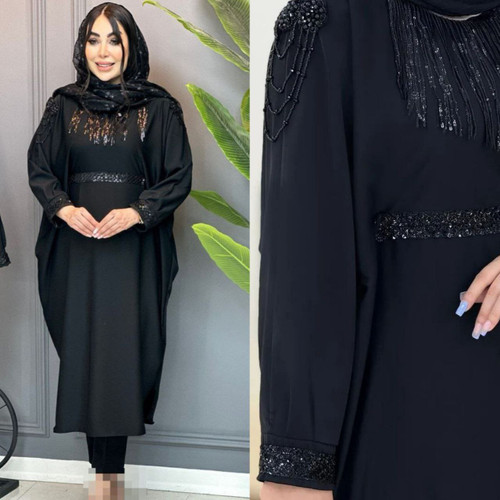 عبا جذاب جواهر دوزی شده الیزه درجه یک کد 5708🤎🎀