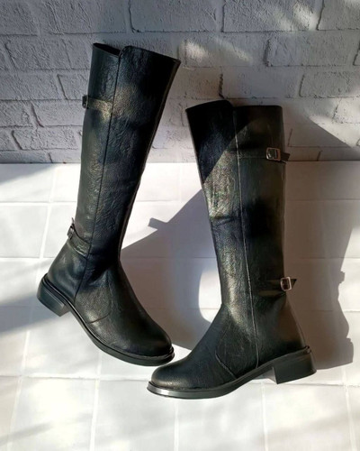 مدل چکمه دو سگک رویه چرم و شنل 👢👢👢👢