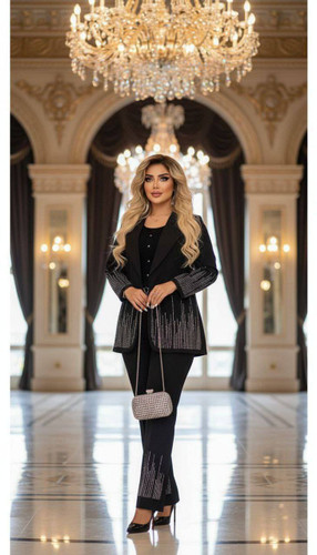 ست کت و شلوار نگین آبشاری جذاب 🩷🛍️