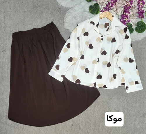 ست شومیز دامن کرپ ریفا درجه یک 🛍💯🌈۴۳۹۷۱