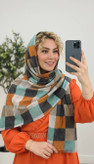 شال بهاری ماه تاج در رنگ بندی کد 7130 ست شو🎀🌙