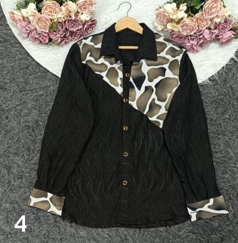 شومیز مانتویی ترکیبی ۶۹۲۰ 💯💯ليدي شاپ