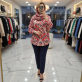 شومیز حنا ساتن حریر طرحدار کد 9527 کلار