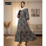 پیراهن پلنگی رنگی فلور نخ بوگاتی بدون آبرفت نرم ۷۷۱۵ چیچک