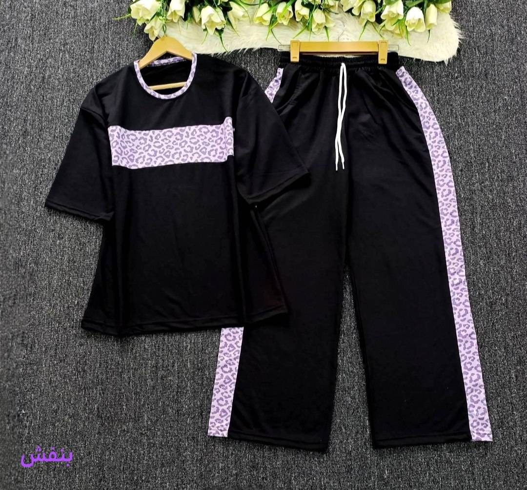 ست تیشرت شلوار پلنگی