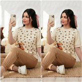 ست تیشرت وشلوارشاینا زیبا و ترند 😍✅10123 الیشکا