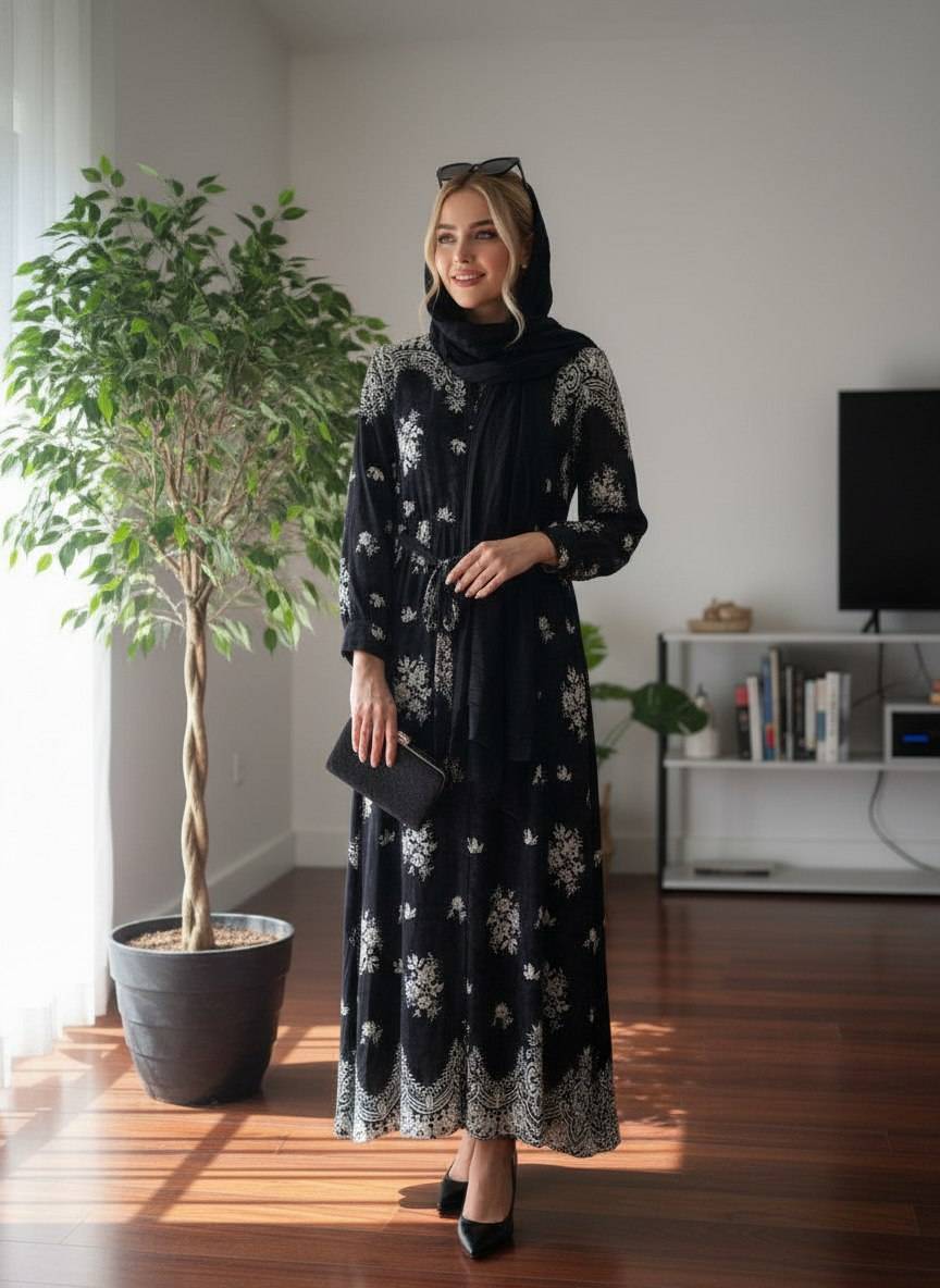 پیراهن یقه چین دار پتینه ای زیبا وشیک تنخور عالی در رنگبندی زیبا