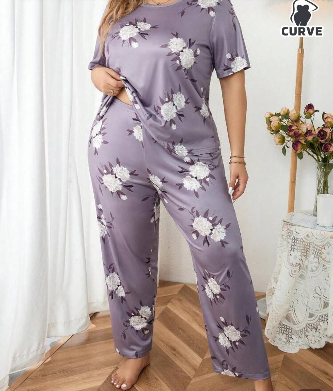 ست بلوز و شلوار راحتی سایز بزرگ ۲۵۶۰ بزمی💯💞🛍🌈