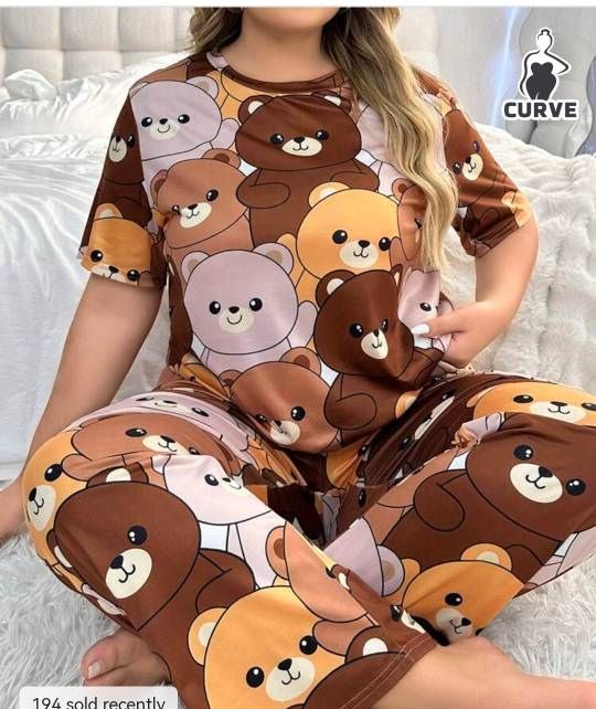 ست بلوز و شلوار راحتی سایز بزرگ 💯🌈🎀۲۵۶۱ بزمی
