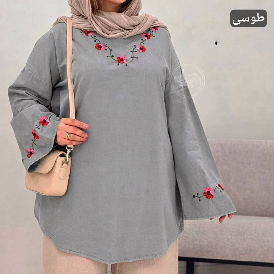 مانتو یقه گل تبسم در رنگ بندی عالی😍🌈✅9509شایسته