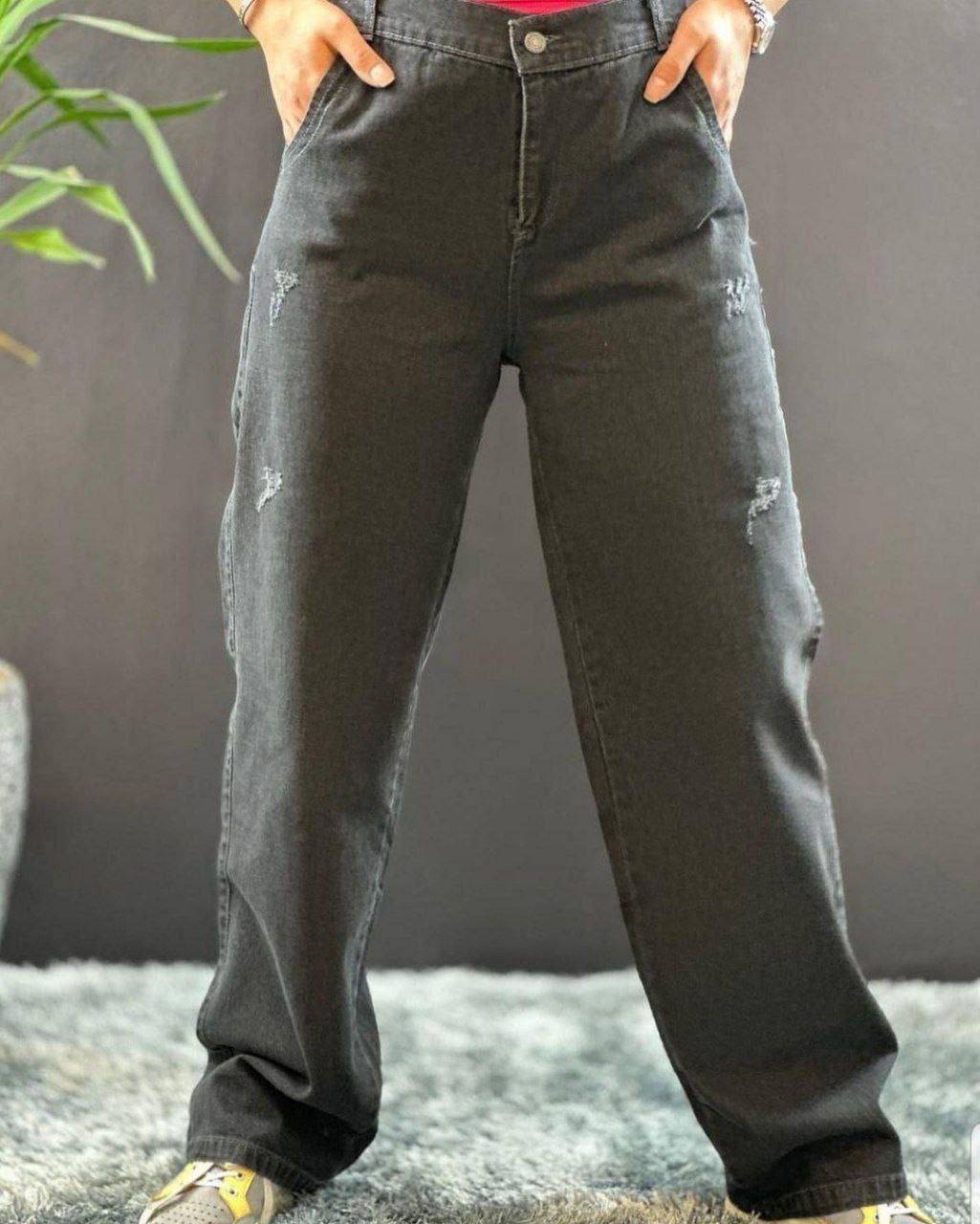 شلوار بگ جین تنخور زیبا و شیک 🥰❤️کد 2595 ترمه