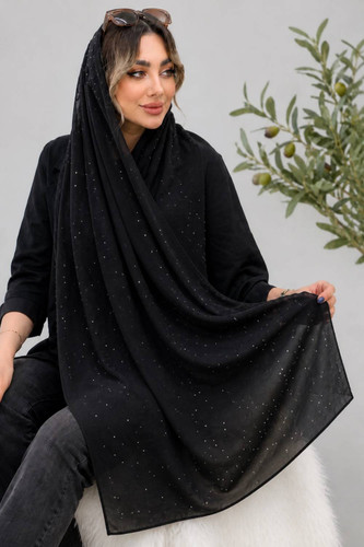 شال ستاره قطبي سر خور شیک مجلسی کیفیت مزونی تکرنگ مشکی 😍😍 ۱۴۱۴۲ ستشو