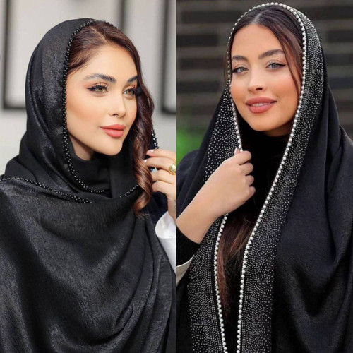 شال کوپرا نگین مرواریدی مجلسی و شیک ایستایی عاااالی در دو طرح 😍😍کد۱۵۳۰۲ ستشو