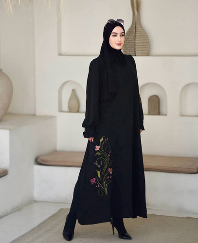 عبا فرشته الیزه درجه یک تنخور عالی شیک تکرنگ مشکی 💝 💝 کد۶۸۷۴ راشین
