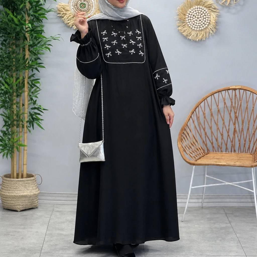 مانتو عبایی گلدوزی پاپیون کیفیت عالی کد 15773چیچک