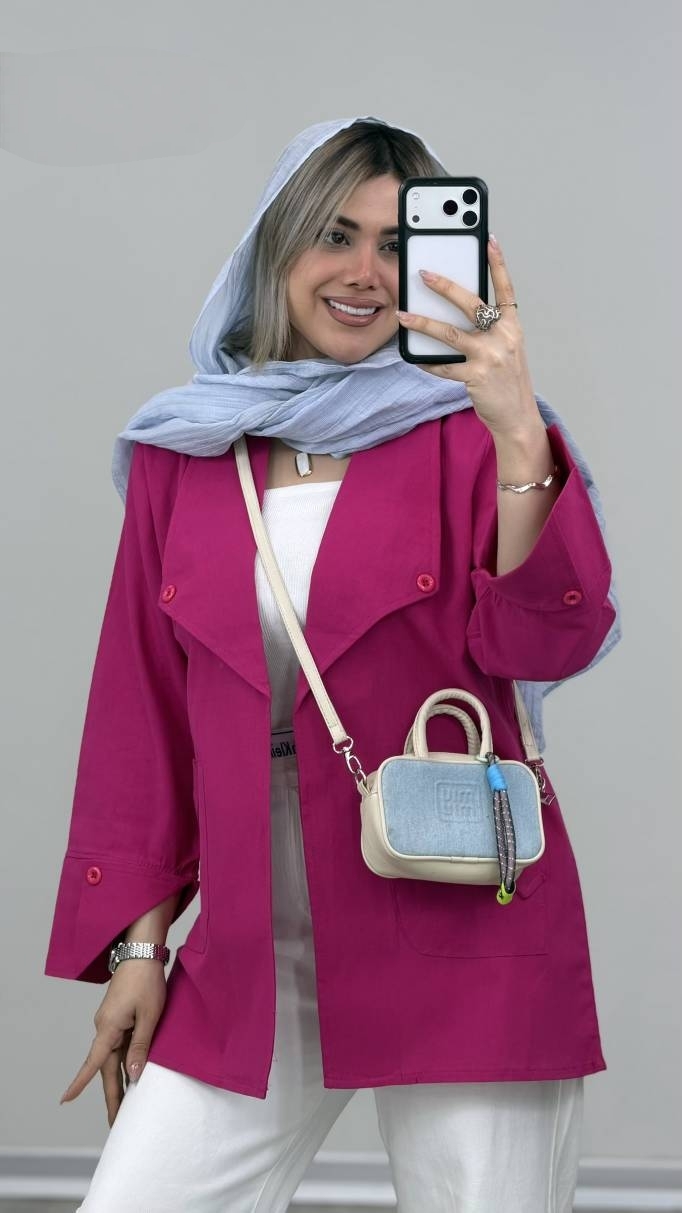 مانتو لنین یقه انگلیسی رونا با کیفیت در رنگ بندی کد 8237  سارین