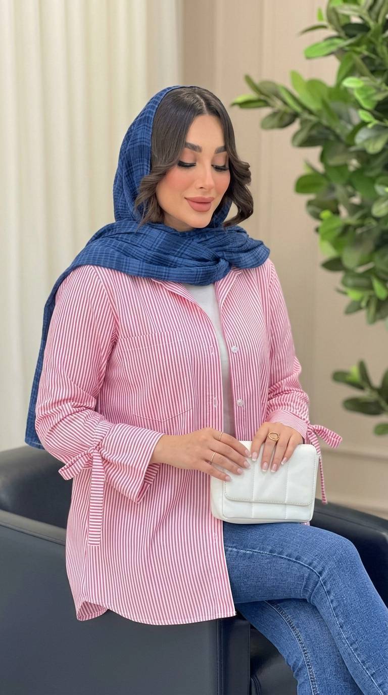 شومیز پینترستی آستین پاپیون تک رنگ صورتی شیک و زیبا 🎀🫀کد586 آدراپانا