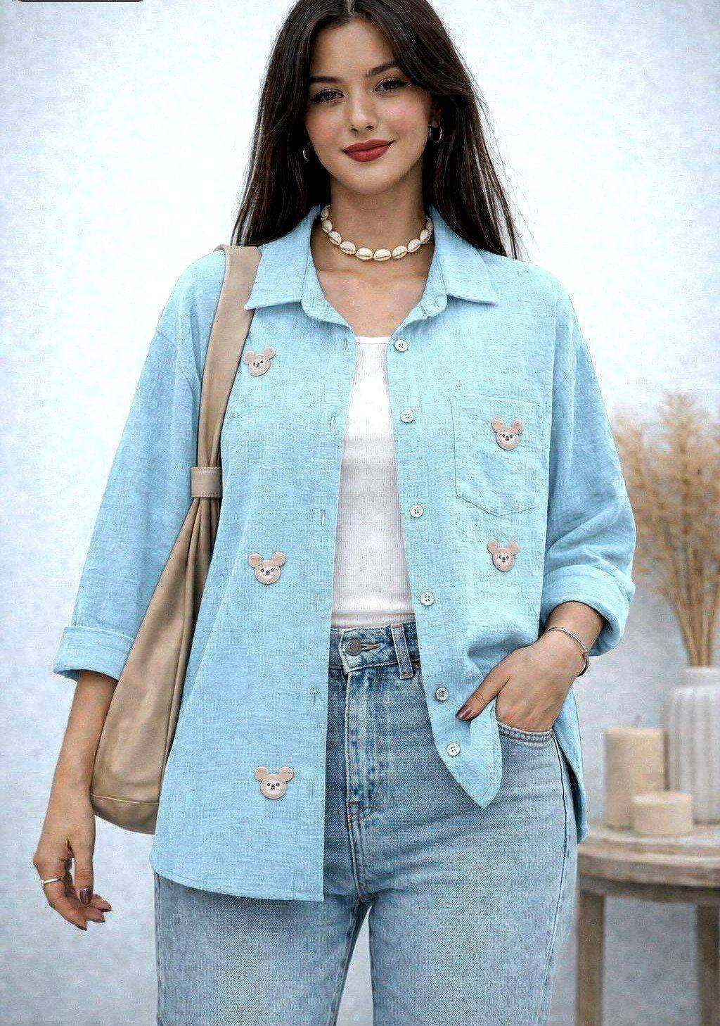 شومیز تدی تنخور زیبا و رنگ بندی پاستیلی🥰🎀کد570 آدراپانا