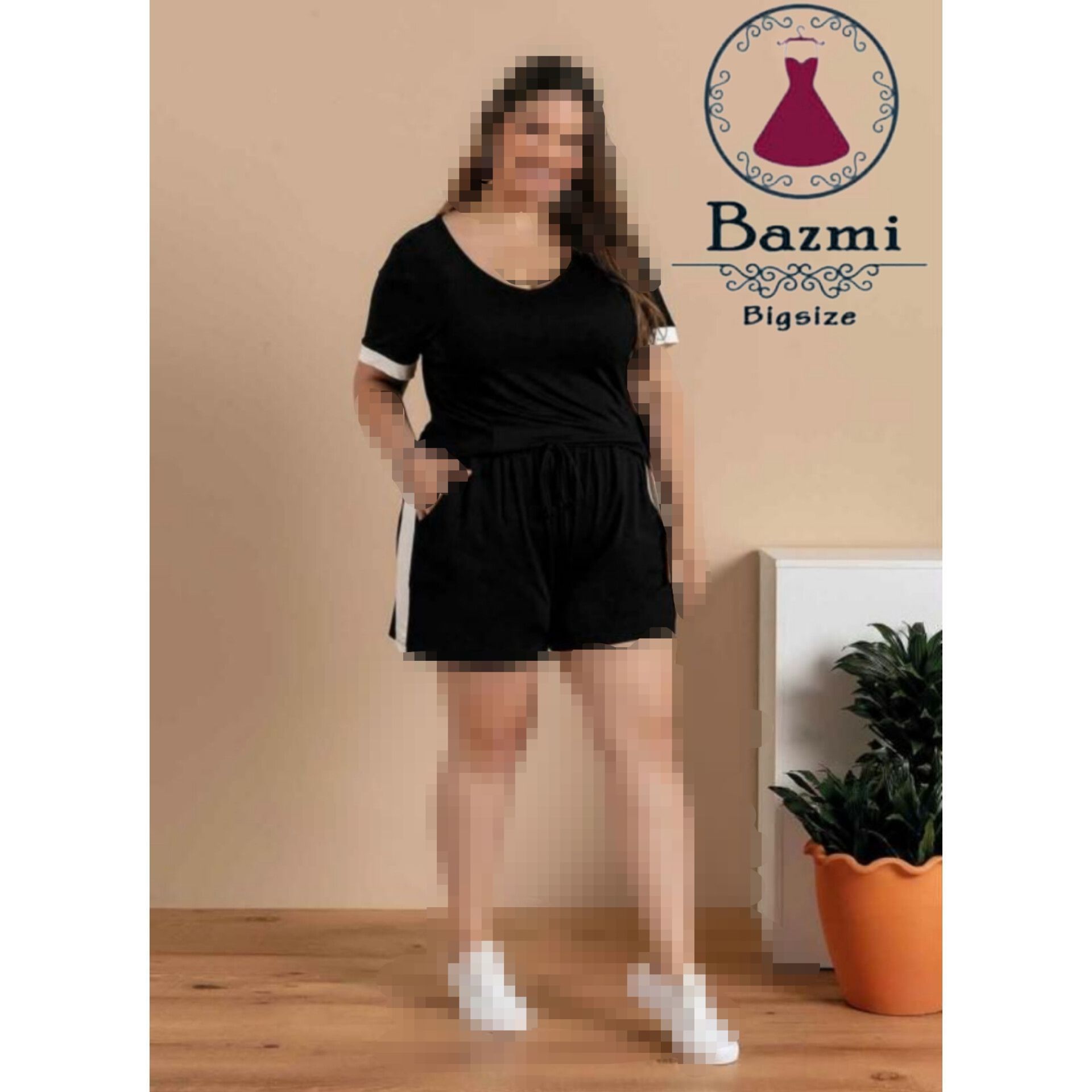 ست تیشرت شورتک پلی استر ویسکوز 🛍🌈۱۰۹۳ بزمی