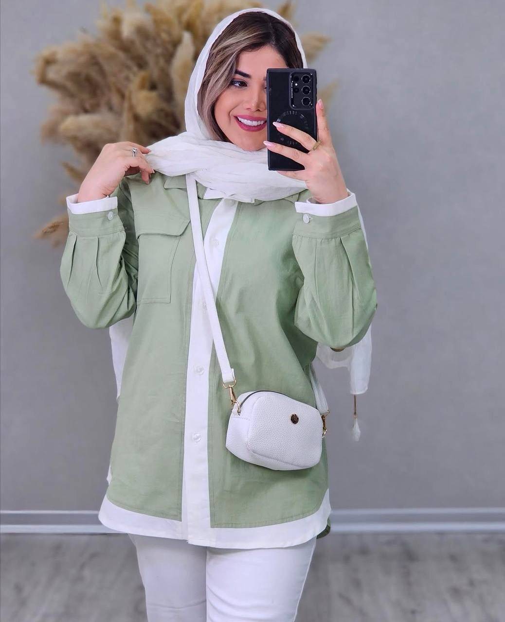مانتو لنین دو رنگ در رنگبندی✅❤️ کد 16919 سارین