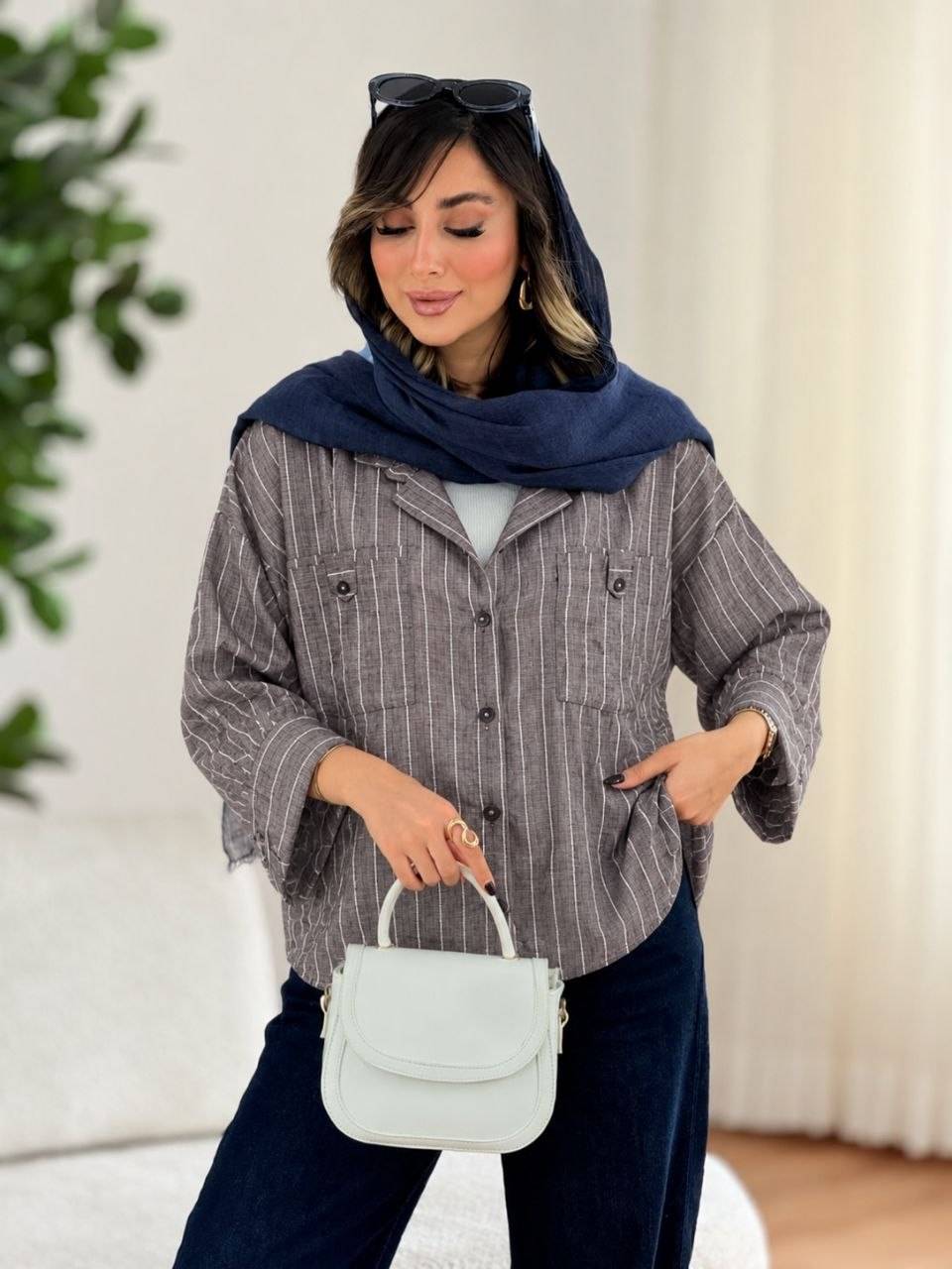 شومیز مانتویی صنم جنس مرغوب😍✅کد 19661 سارین