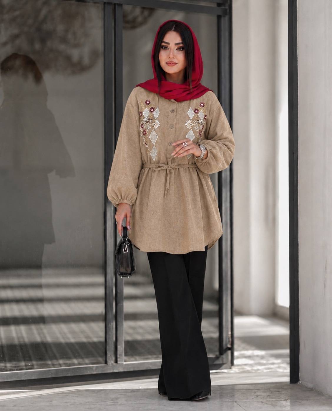 شومیز مانتویی 🌿 با رنگ بندی و کیفیت بسیار عالی ✅بی بی1023