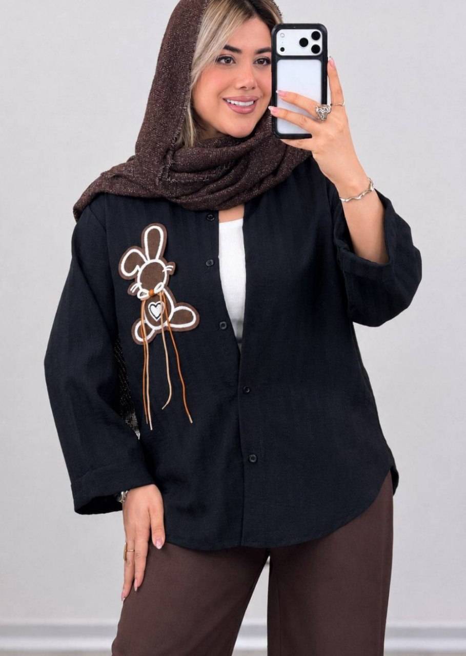 مانتو عروسکی ( خرگوش) 🐰 با پارچه شانتون با کیفیت ✅الیش15754