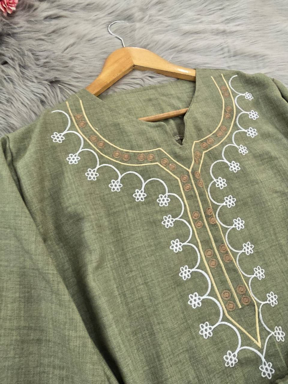 ست تونیک و شلوار شرمین 🌿 با رنگ بندی و کیفیت بسیار عالی ✅والی6214