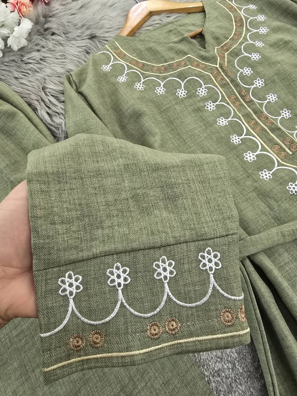 ست تونیک و شلوار شرمین 🌿 با رنگ بندی و کیفیت بسیار عالی ✅والی6214
