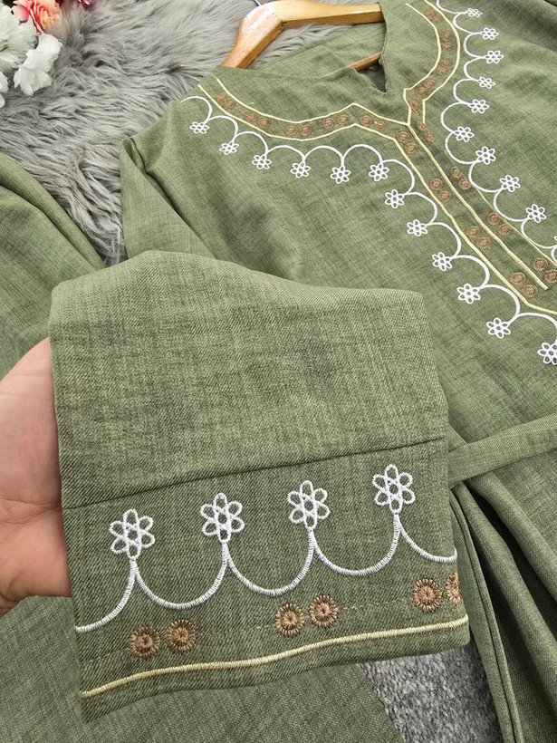 ست تونیک و شلوار شرمین 🌿 با رنگ بندی و کیفیت بسیار عالی ✅والی6214
