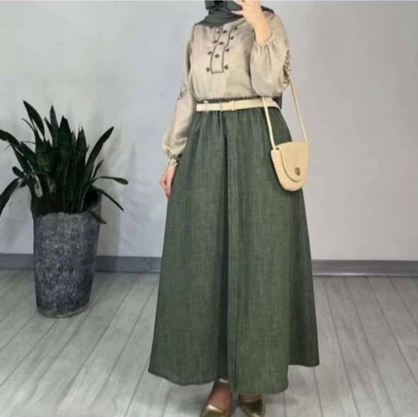 ست بلوز و دامن رها 🌿 با رنگ بندی و کیفیت بسیار عالی ✅ والی6550