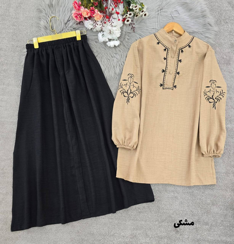 ست بلوز و دامن رها 🌿 با رنگ بندی و کیفیت بسیار عالی ✅ والی6550