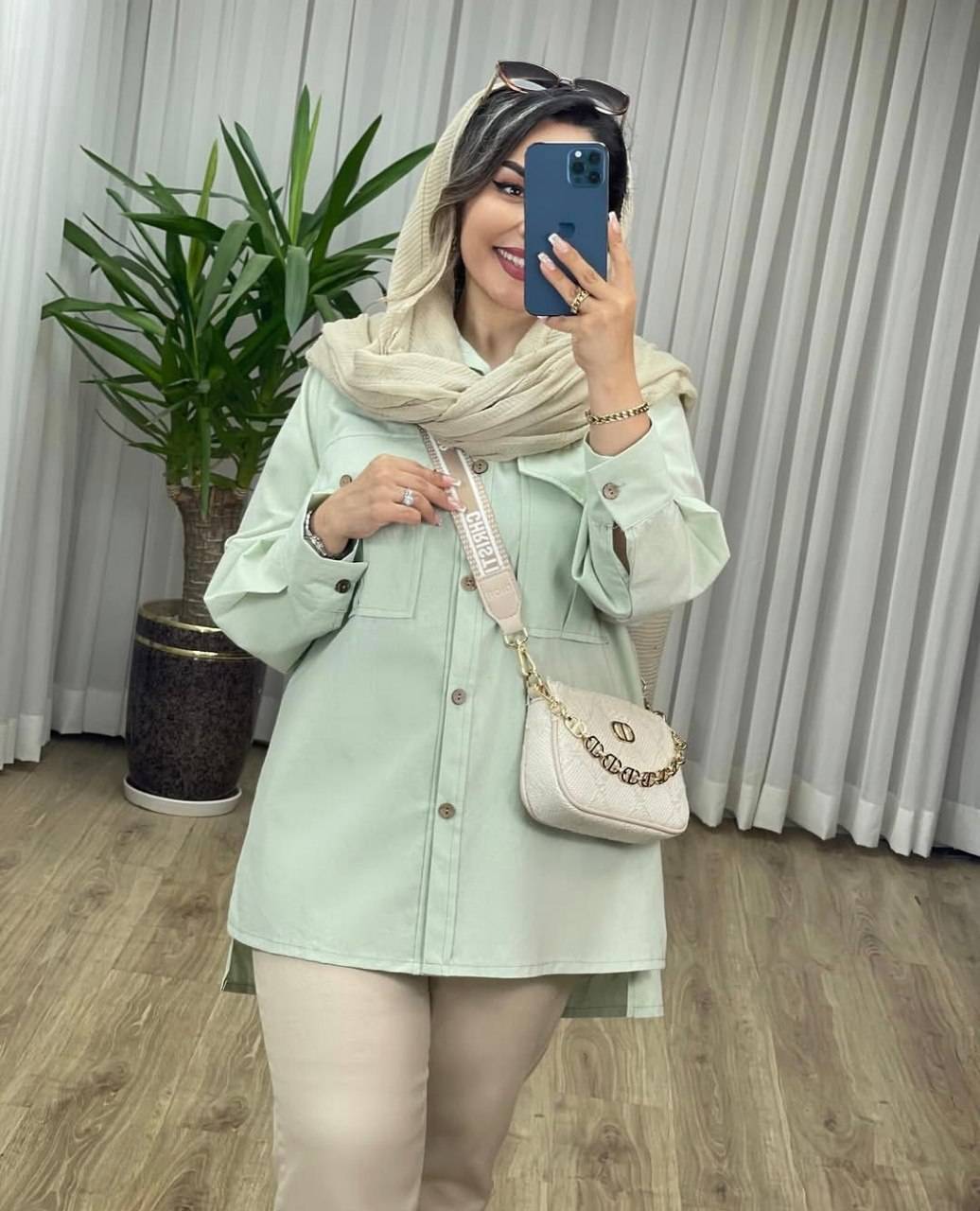 مانتو لنین دو جیب ستاره 🌿 با رنگبندی و کیفیت عالی ✅ساری۲۱۶۶۵