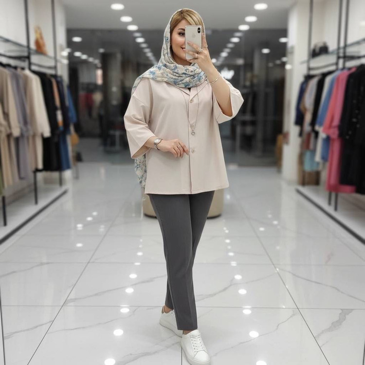 مانتو لنین ترنج 🌈 با رنگ بندی و کیفیت عالی✅ساری18366