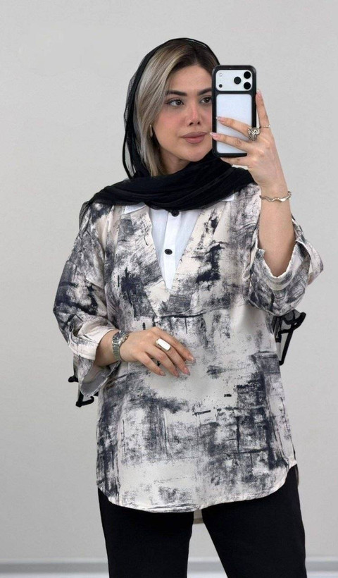 تونیک مانتویی هلیا 🌿 رنگ بندی و کیفیت عالی ✅ساری6987