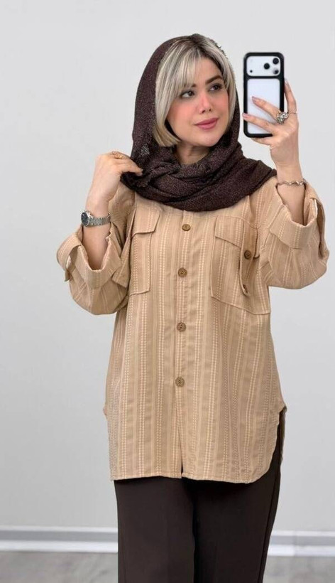 مانتو جیب صلیبی شراره 🌿 با کیفیت بسیار عالی ✅ساری7667