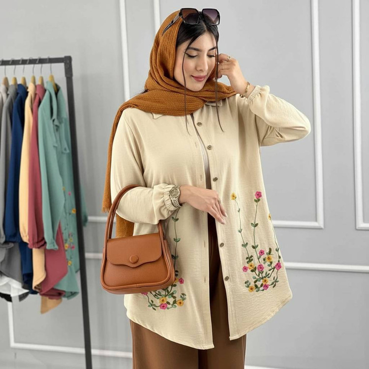 شومیز مانتویی ساناز🌿 با رنگ بندی و کیفیت عالی ✅والی10253