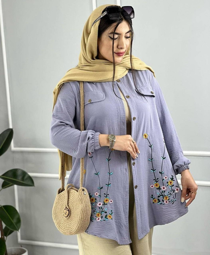 شومیز مانتویی ساناز🌿 با رنگ بندی و کیفیت عالی ✅والی10253