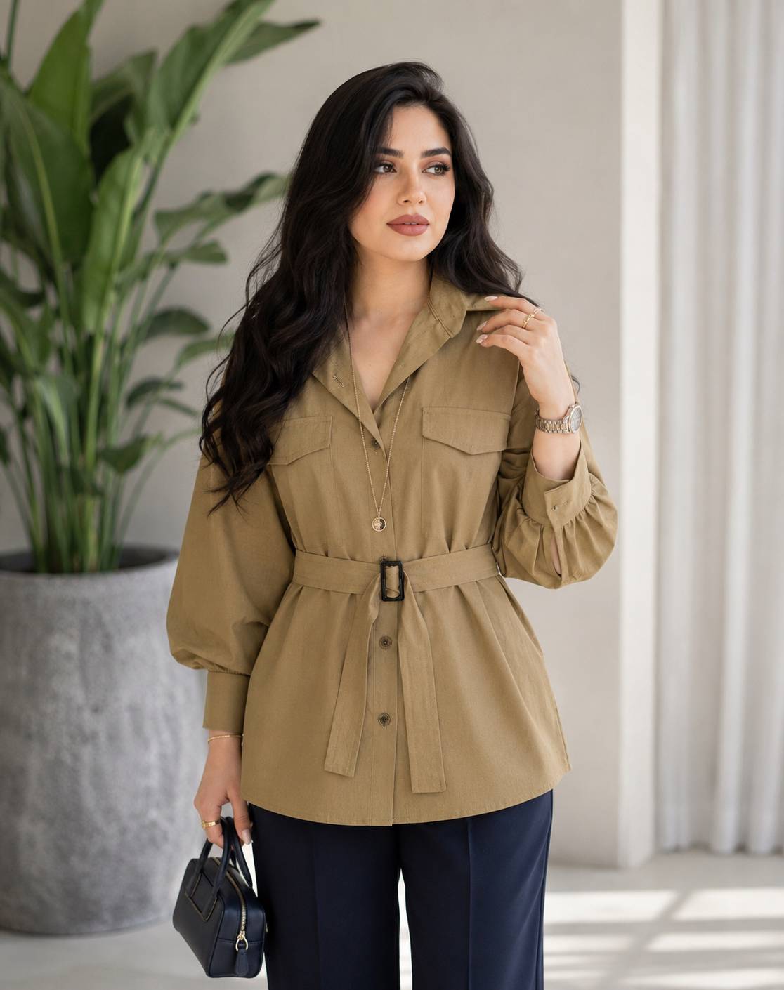 مانتو کمربنددار لینن 🌿 با رنگبندی و کیفیت بسیار عالی ✅تتیس19523