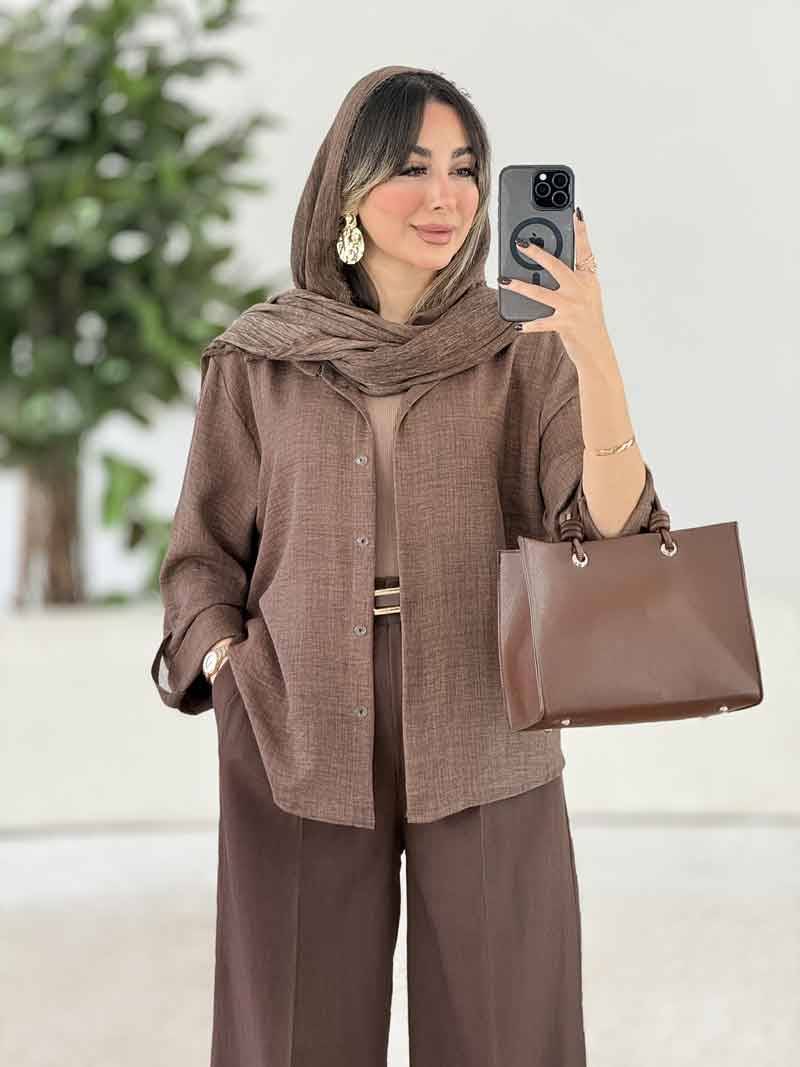 شومیز مانتویی مدل بلانکا 🌿 با رنگبندی و کیفیت عالی ✅الیش16022