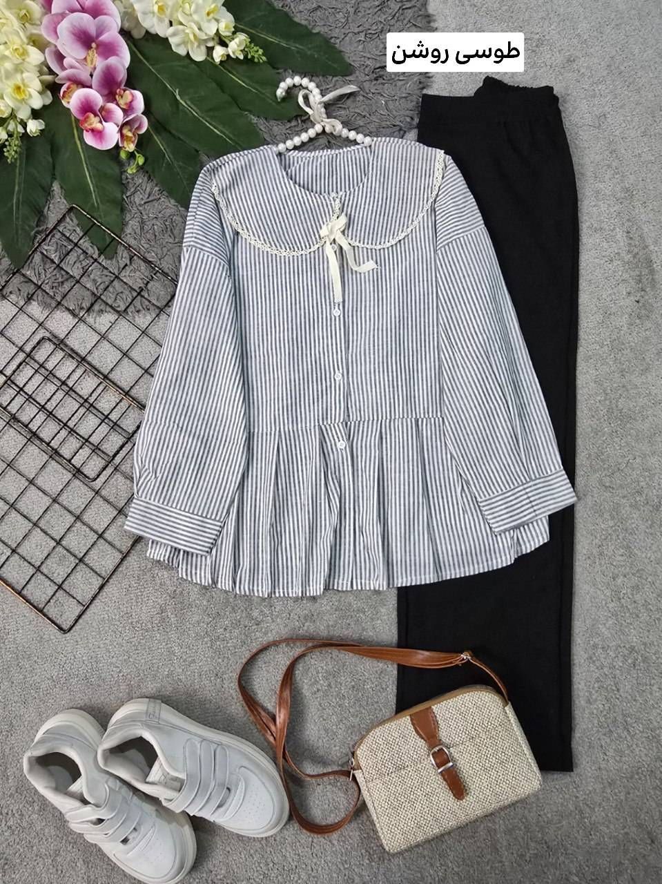 شومیز یقه نخی خارجی وارداتی🛍💯💞۱۵۴۱۱ نفیس