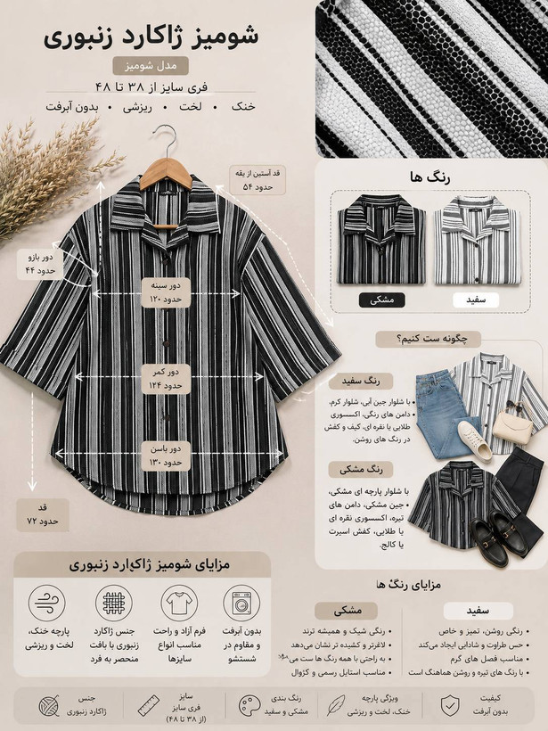 شومیز ژاکارد زنبور 🐝🫀کد 12354 ترمه