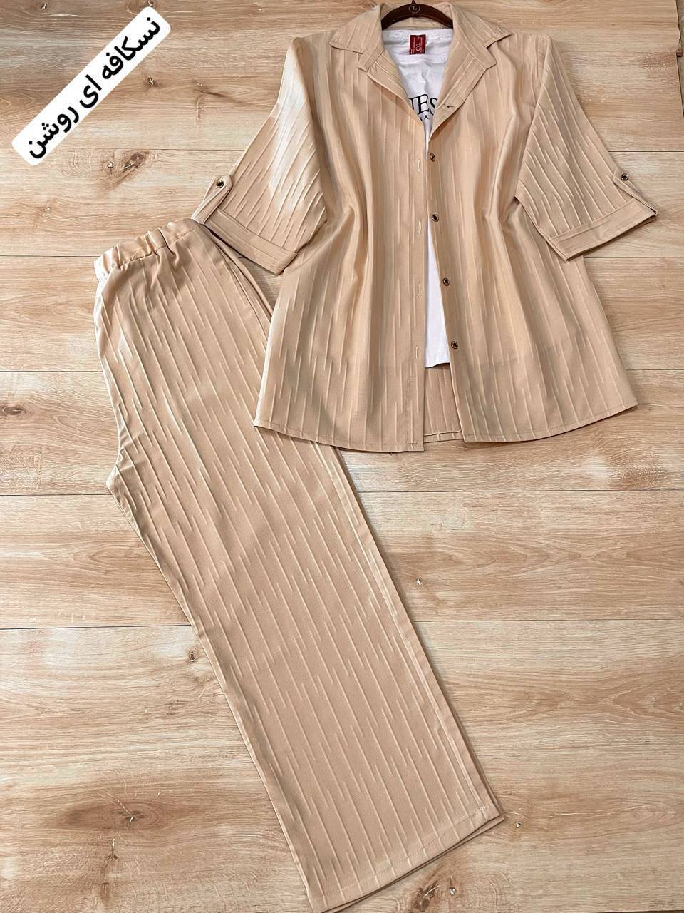 شومیز شلوار هستی تک رنگ زیبا 😍🌹کد 15620 ماه